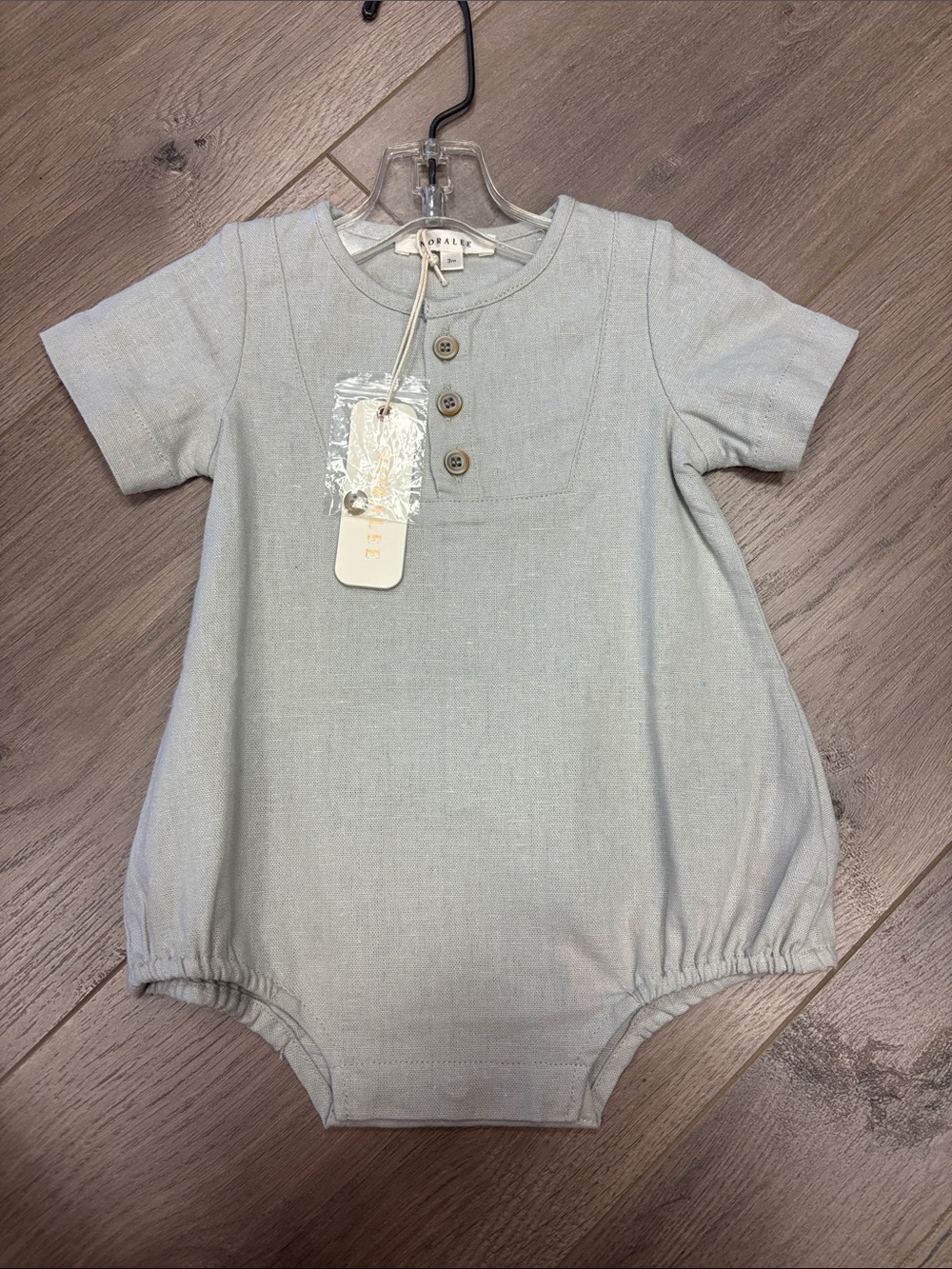 NWT Noralee linen button baby onesie bodysuit